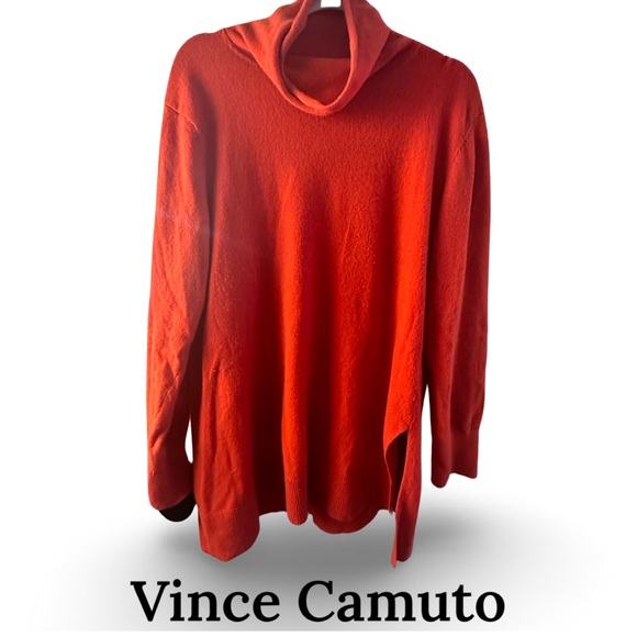 ❤️Vince Camuto Red loose Turtle Neck Sweater - Cozy - Large - Picture 2 of 4